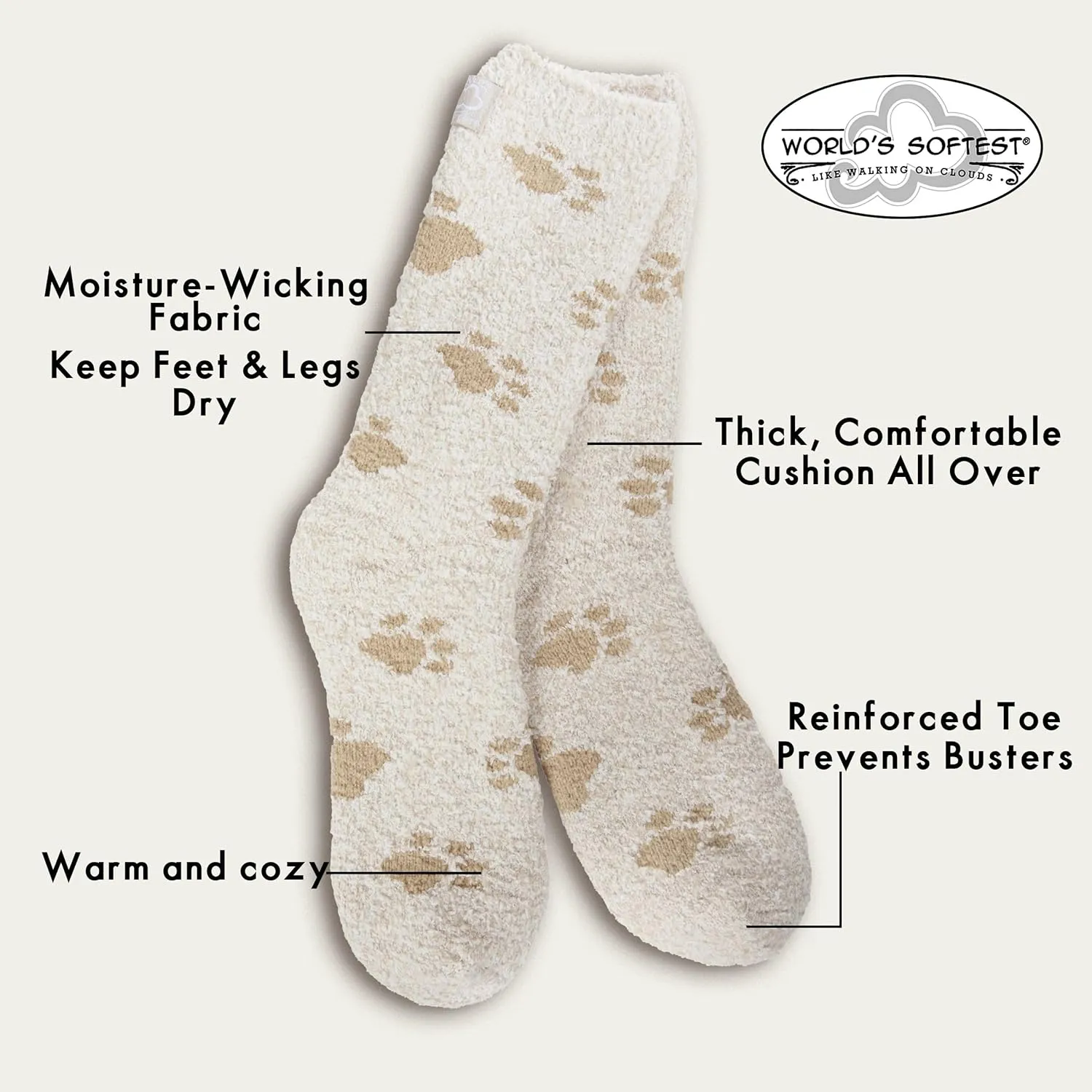 World's Softest Spring Cozy Crew OS Socks - Comfortable Crew Socks for Women