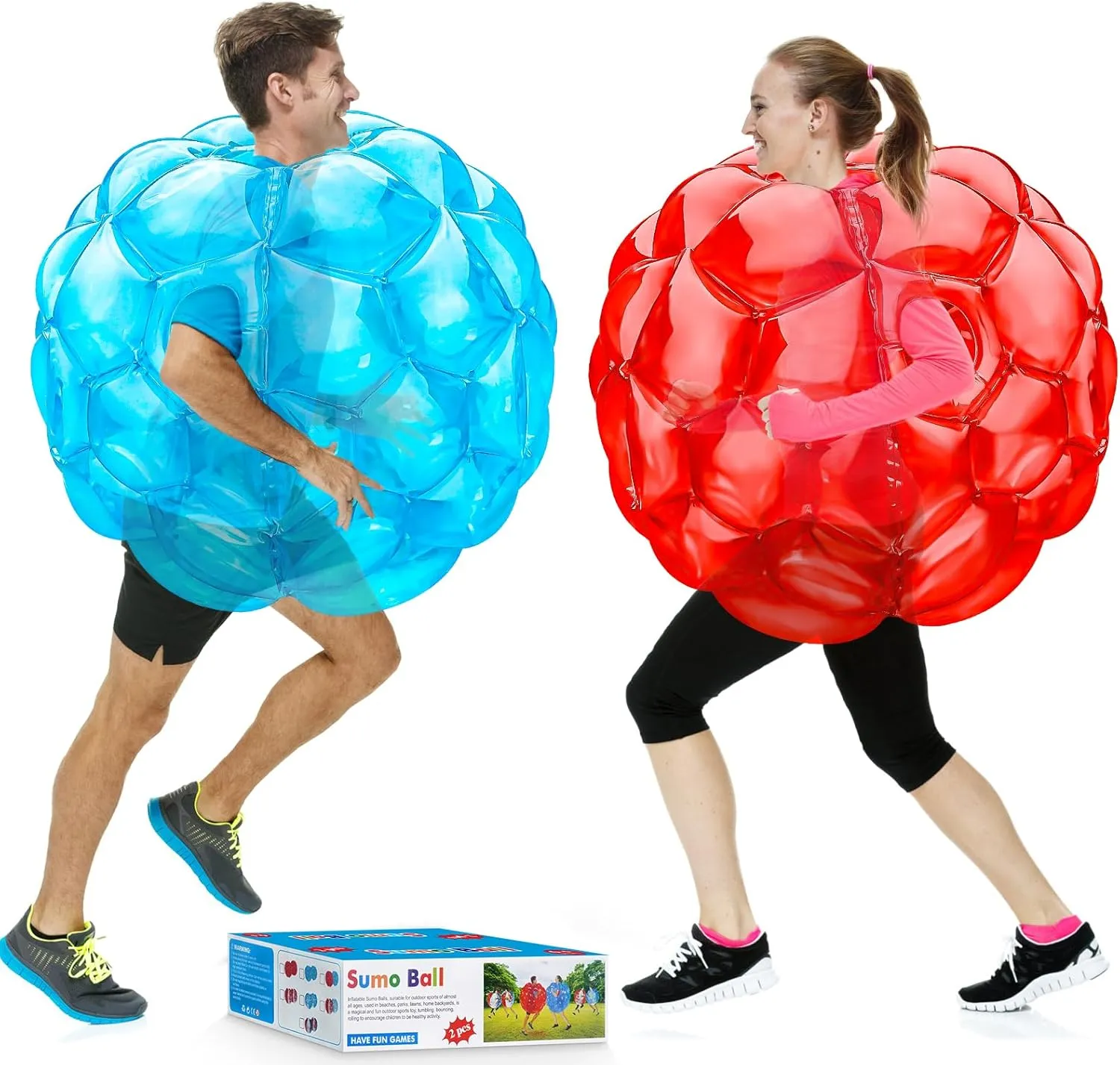 XBEN 36" Inflatable Bumper Balls 2-Pack - Tear-Resistant PVC Human Hamster Ball for Kids/Adults (Height: 29.5 inch,), Giant Zorb Ball for Backyard,Outdoor Team Games/Camping
