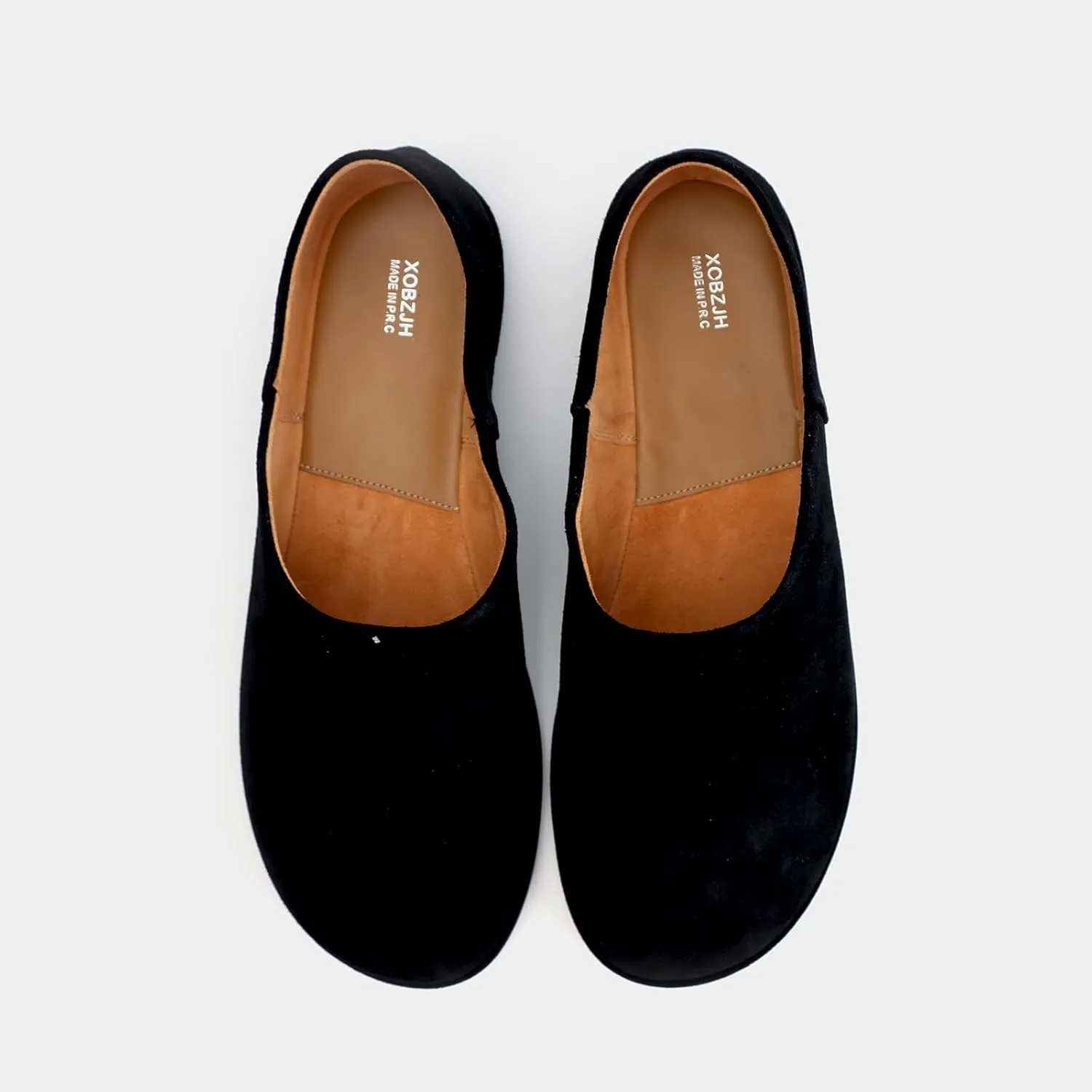 XOBZJH Leather Suede Penny Loafers Slip on Driver Shoes for Mens Flats Moccasins Work Comfortable Business Casual Light Shoes