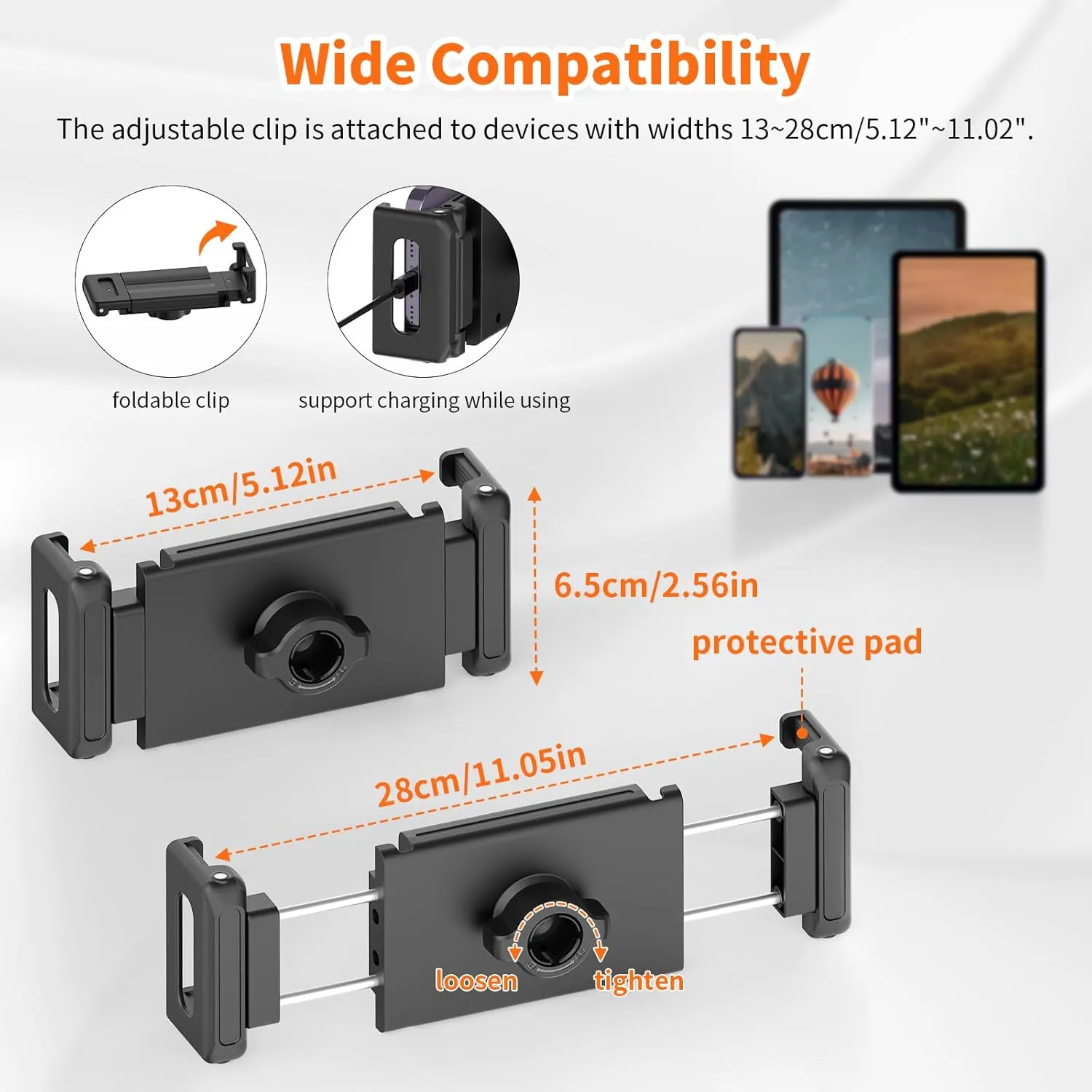 XXZU 72in Tablet Floor Stand Tripod,Tablet Stand Floor with 360° Ball Head,Height Adjustable Floor Stand Holder for Bed with Case,for Phone/Music/Mic/Stream/Recording and All 4.7-13” Devices