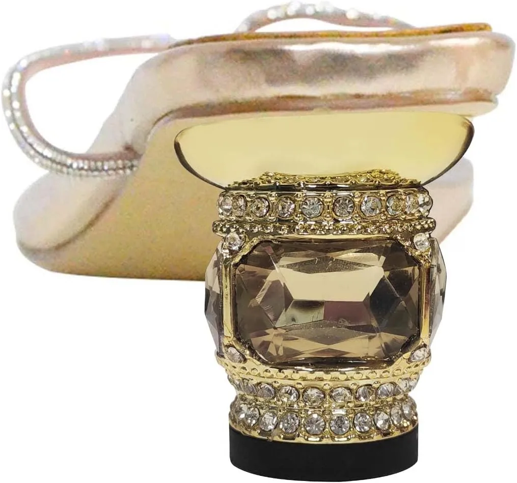 XYD Women Fashion Thong Crystal Low Heel Block Sandals Flip Flops Open Toe Summer Slip-on Beach Resort Vacation Shoes