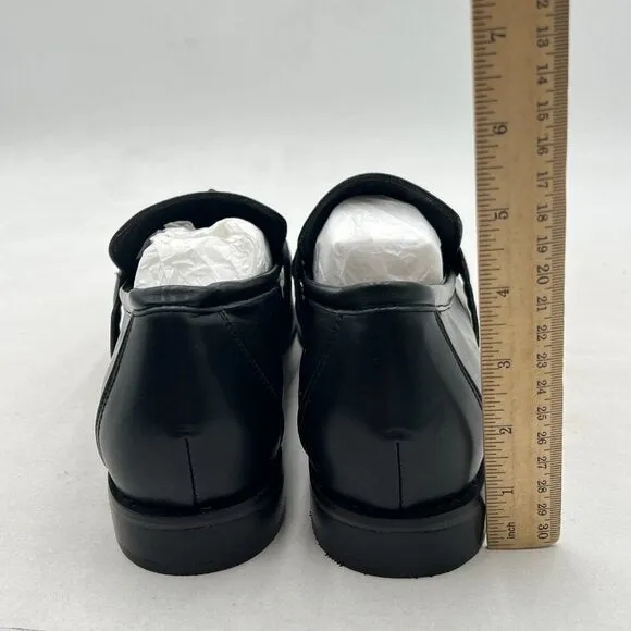 YDN Black Women Comfortable Round Toe Loafers Knots Slip On Low Heels Shoes