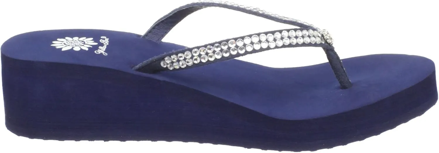 Yellow Box Women's Custard Wedge Flip Flop