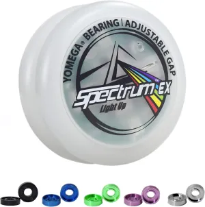 Yomega Spectrum EX-Lightup Bearing YoYo with 6 Colors   Multicolor LEDs & 5 Spacers, Pro Level Designed for looping Tricks/String Tricks, Best Performance for 2A Players. 2 Strings & 3 Month Warranty