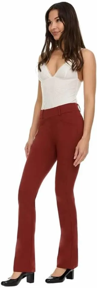 ZayWay Women's Stretch Bootcut Dress Pants with Pockets - Wear to Work - Ponte Treggings