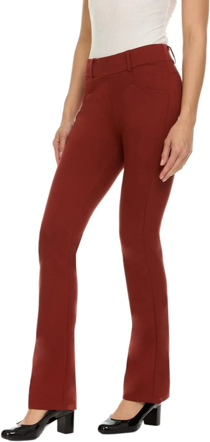 ZayWay Women's Stretch Bootcut Dress Pants with Pockets - Wear to Work - Ponte Treggings