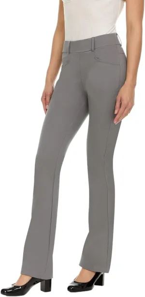 ZayWay Women's Stretch Bootcut Dress Pants with Pockets - Wear to Work - Ponte Treggings